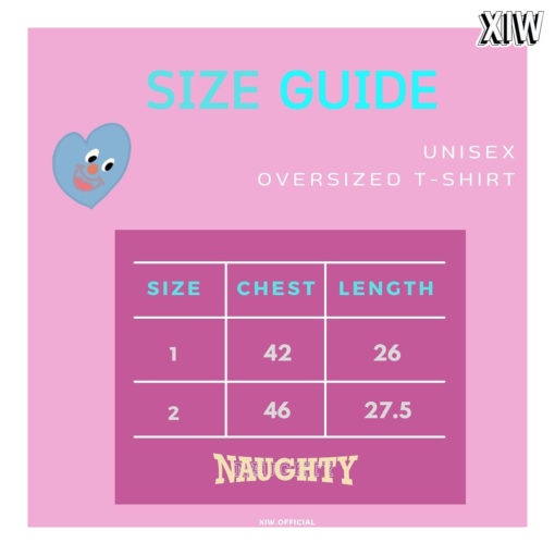XIW / NAUGHTY オーバーサイズ T シャツ / ピンク
