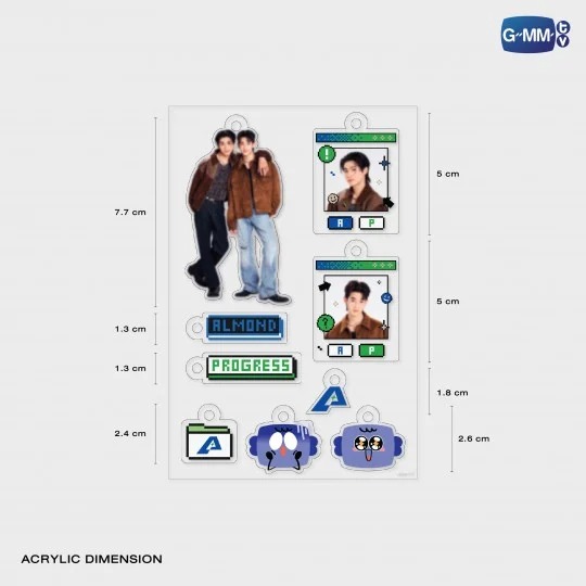 GMMTV / ALMONDPROGRESS カスタマイズアクリルキーチェーン - 画像 (2)